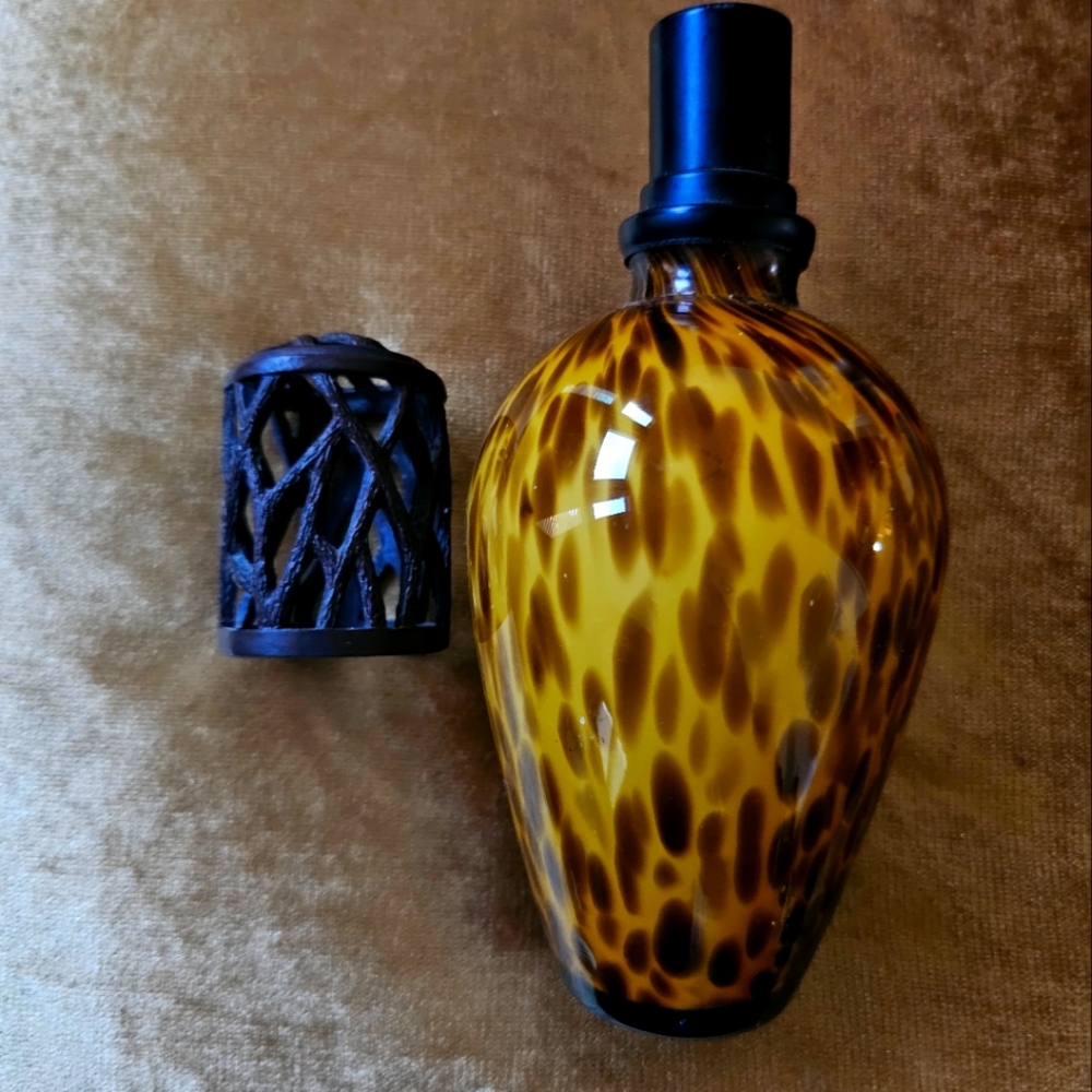 VINTAGE MURANO GLASS OIL LAMP AMBER Brown